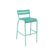 Tabouret de bar en métal d'extérieur avec dossier, chaise de salle à manger pour patio, mobilier de jardin