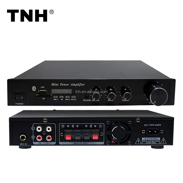 TNH AM-X108 Portable Table Mini Power Amplifier Home With Bluetooth USB SD Card RCA 6.35mm Input for Hifi Karaoke Disco Bar