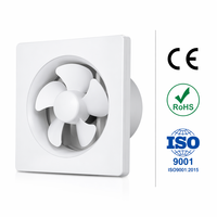 Ventilateur d'extraction mural électrique silencieux en plastique de 10 pouces pour cuisine, toilettes domestiques, 5 pales, 35W, vente en gros