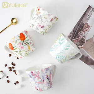 Керамический чайный набор, роскошные космические Классические фарфоровые кухонные модные чашки и блюдца с изображением на заказ