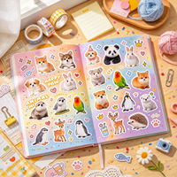 Livre d'autocollants personnalisés en vinyle découpé sur mesure, thème animaux, pour enfants, pour journal créatif, ordinateur portable, artisanat et décoration
