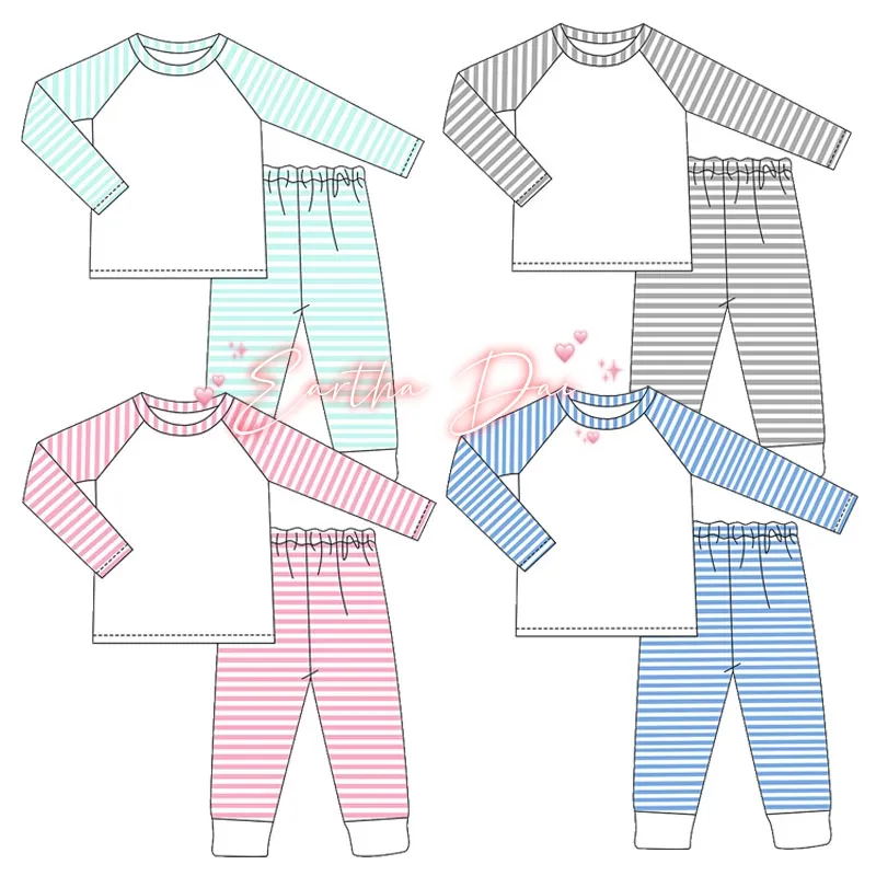 großhandel kinder pyjama set baumwolle mädchen nachtwäsche winter polyester sublimation baby mädchen schlafanzüge
