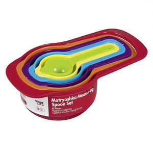 Matryoshka <b>Measuring</b> <b>Spoon</b> Set 6 Pieces Nesting Colorful Kitchen Tools - Product Image 2
