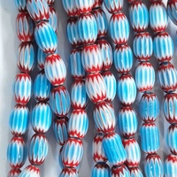 Perles en verre soufflé Millefiori Chevron ovales en gros, 8x12mm 10x14mm, pour la fabrication de bijoux DIY (bracelets, colliers)
