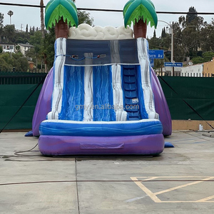 Pvc ירוק מתנפחים שקופית קפיצה קפיצה מגלשת מים מתנפחים לבריכה - Product Image 5