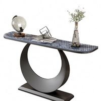 Table console moderne haut de gamme avec plateau en verre noir et blanc, design élégant pour entrée, salon ou couloir