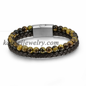 Nuova Invenzione Gioielli <span class=keywords><strong>Artigianali</strong></span> Logo Personalizzato Braccialetto di Cuoio Degli Uomini Braccialetto Marrone - Product Image 3