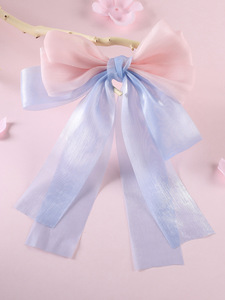 Barrettes à <span class=keywords><strong>cheveux</strong></span> longues avec ruban, nœuds mignons, pinces à <span class=keywords><strong>cheveux</strong></span> pour enfants, pinces à queue de cheval couleur bonbon pour filles, fête, 20 cm - Product Image 6