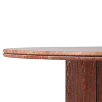 Table basse circulaire en marbre à base de blocs facettes, pierre naturelle veinée, pour salon - Dream Home