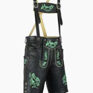 Lederhosen Negros Alemanes Premium para Oktoberfest, Tallas Europeas 46 a 62, Disponibles - Product Image 1