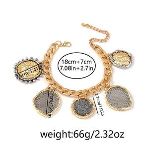 <b>Necklace</b> Light Luxury Casual Alloy Geometric Badge <b>Coin</b> Pendant Chain <b>Necklace</b> for Women - Product Image 2