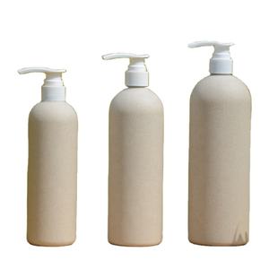 Bouteille de <span class=keywords><strong>paille</strong></span> de blé biodégradable naturelle 500ml 750ml 1000ml Bouteille de shampooing et de lotion pour le corps légère pressée - Product Image 1