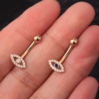 Gaby Fine Jewelry Anneaux de nombril en argent sterling 925 avec cœur externe Fashion Piercing Nombril Ombligo Jewelry Bulk