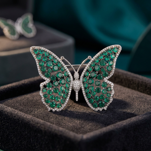 Trendy Korean-Style Saree <b>Brooch</b> 192254 with Crystal Rhinestone Copper Brass Plated <b>Butterfly</b> Pattern Women's 19g Party Gift - Product Image 3