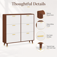Meuble à chaussures ultra-plat 17 cm avec porte rabattable pour entrée, grande capacité de rangement, armoire moderne et simple pour couloir et hall d'entrée