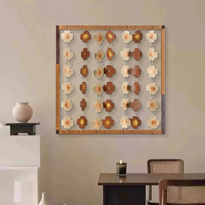 Nuovo Design: Dipinto Decorativo Floreale Boho con Cornice, Fiori 3D Fatti a Mano, Decorazione da Parete Minimalista e Rustica per la Casa - Product Image 2