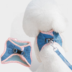 ชุดสายจูงสุนัขขนาดเล็กน้ำหนักเบา ปรับได้ ไม่รัดคอ สายรัดอกป้องกันการดึง สำหรับลูกสุนัขและสุนัขพันธุ์เล็ก - Product Image 5