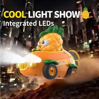 Voiture télécommandée miniature personnalisée 2.4G, série fruits mignons, en forme d'ananas, avec rotation à 360°, jouet de course de dessin animé avec lumière