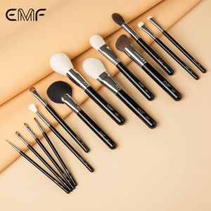 Ensemble de pinceaux de maquillage personnalisés de haute qualité, manche en bois, eyeliner, pinceau à sourcils, poils synthétiques, lèvres, angle d'oeil, outils cosmétiques EMF - Product Image 2