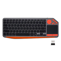 Keyboard Gunting Nirkabel Mode Ganda Baru LED Touchpad Smart TV PC Tablet 2.4G USB 3.0 Sakelar Hitam Ultra Tipis
