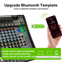 Console de mixage professionnelle RAYHAYES RT-120S avec port USB et Bluetooth, mixeur audio professionnel pour console de mixage DSP