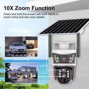 Caméra solaire 4G avec zoom 10x, V380 PRO 4G, 3 objectifs, 3 vidéos, panneau solaire, alarme, caméras <span class=keywords><strong>sans</strong></span> <span class=keywords><strong>fil</strong></span>, extérieur, IP, CCTV, PTZ, sécurité, réseau - Product Image 6