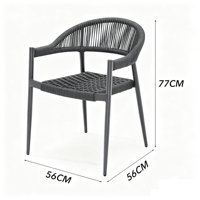 Chaises de jardin modernes en rotin tressé noir pour l'extérieur