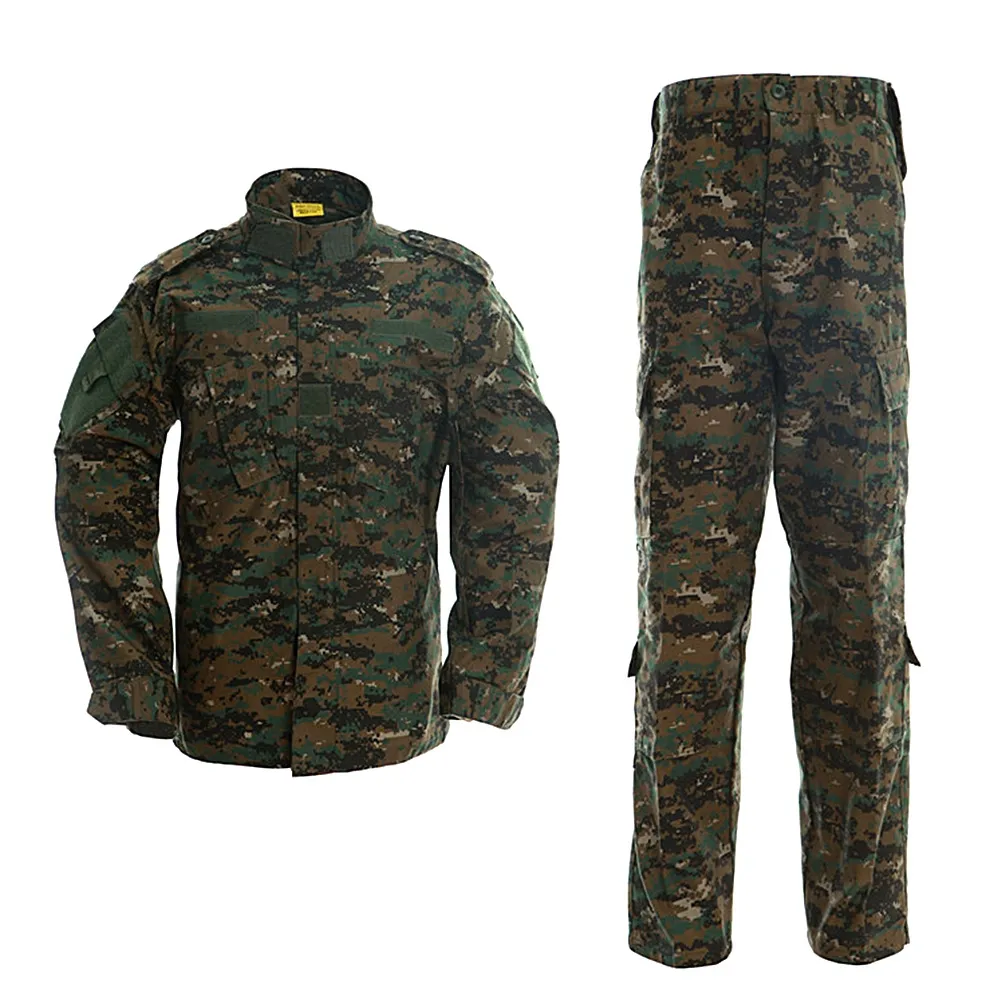 Ücretsiz örnek ACU erkek su geçirmez açık kamuflaj takım elbise ceket pantolon askeri kamuflaj tarzı takım elbise