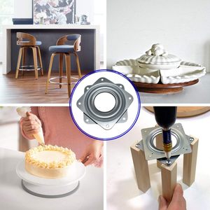 Plateau tournant moderne en métal carré à roulement à billes pour meubles de salle à manger et de salon (2, 3, 4, 6 roues) - Product Image 5