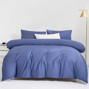 Set di biancheria da letto 4 pezzi eco-friendly per tutte le stagioni in cotone 100% copripiumino di alta qualità lenzuola tessuto stile Design semplice borsa - Product Image 4