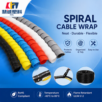Selubung Kabel, Pembungkus Spiral, Pengatur Kabel, Tabung PE, 8mm-42mm, Hitam, CE RoHS, Bebas Halogen, Tahan UV