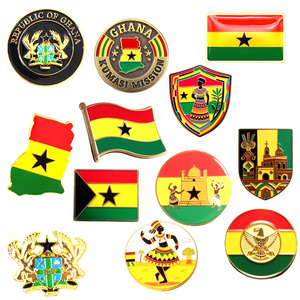 Épingles à revers du drapeau national du Ghana, écussons personnalisés en émail doux, emblèmes <span class=keywords><strong>de</strong></span> <span class=keywords><strong>pays</strong></span> africains, badges en métal, broches <span class=keywords><strong>de</strong></span> costume, accessoires, étiquettes d'identification pour événements - Product Image 1