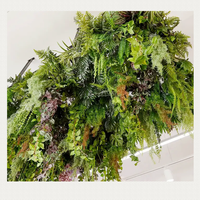 Vente en gros d'hôtel restaurant hall toit vert fausse feuille herbe panneau mural verdure plafond artificiel feuilles suspendues décor végétal