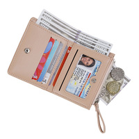 Dompet Wanita Kulit PU Lembut Model Fashion Grosir, Bordir Pita, Mini, Resleting, Tempat Koin untuk Remaja Pelajar