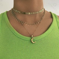 Gemnel perhiasan baja tahan karat produsen Harga terbaik perhiasan Sepuh emas kalung bulan sabit