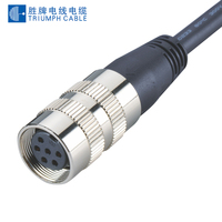 Kabel Konektor OEM Tahan Air IP67 M16 2/19 Pin Lurus/Sudut dengan Kabel Penghubung (PVC/PUR) untuk Sensor Robot