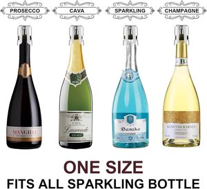 Bouchon de bouteille de champagne en acier inoxydable avec logo personnalisé, en matériau PP durable, scellé sous vide, pour vin mousseux, avec logo métallique - Product Image 4