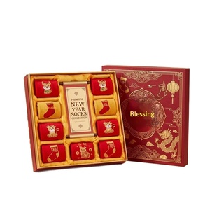 Caja Magnética Personalizada con Tapa Abatible para Calcetines de Año Nuevo, Estampado en Lámina Dorada, Directo de Fábrica, Personalización en Pequeños Lotes - Product Image 3
