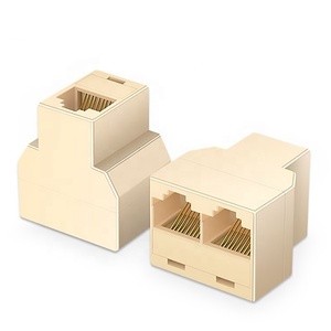 RJ45 nữ mở rộng mạng Coupler 1-2 cách CAT5e CAT6 Ethernet <span class=keywords><strong>Adapter</strong></span> Splitter với 8Pin Nam Nữ powercon pins - Product Image 1