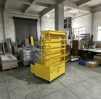 Étagère de présentation en métal personnalisée avec roulettes et armoire de rangement pour la présentation de bonbons et de snacks en supermarché