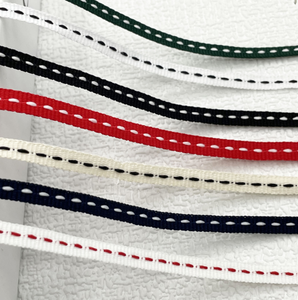 Mới 1cm nhiều màu sọc Jacquard Twill nhà dệt phụ kiện thắt lưng xương cá phong cách cuộn cạnh quần vải chất liệu - Product Image 2