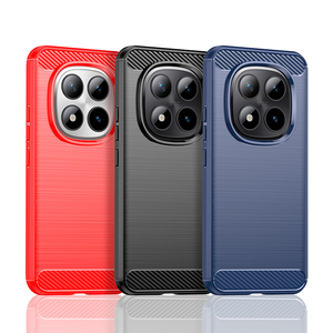 Nouveau pour Redmi Note 15 <span class=keywords><strong>Pro</strong></span> + étui de téléphone, texture en fibre de carbone brossé ligne antichoc souple TPU couverture mobile pour Redmi Note 15 <span class=keywords><strong>Pro</strong></span> + - Product Image 1