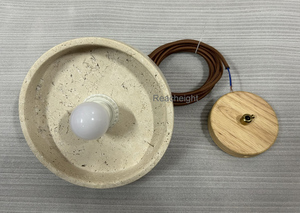 Lampada a Sospensione LED in Travertino Giallo Stile Wabi-Sabi Giapponese 3CCT-Stile Nordico per Illuminazione di Ristoranti, Bar, Case Vacanza e Camere degli Ospiti - Product Image 6