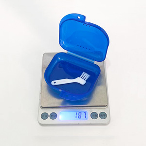 Estuche Dental Mini DT con Juego de Cepillos, Estuche de Plástico para Guardar Dentaduras Postizas, Azul Amarillo, Uso para Adultos - Product Image 3