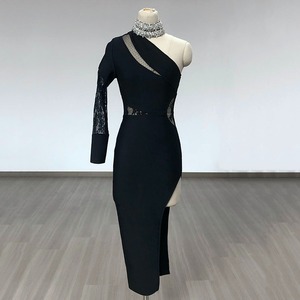 Sang Trọng Evening <span class=keywords><strong>Dresses</strong></span> Cho Phụ Nữ Sexy <span class=keywords><strong>Net</strong></span> Hoa Maxi Ăn Mặc Sang Trọng Mùa Hè Dài Trang Phục Chính Thức Cho Các Bên Mới Thanh Lịch Màu Đen <span class=keywords><strong>Dresses</strong></span> - Product Image 4