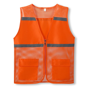 Reflective Safety Vest Blue Mesh Zipper Front Two Pockets Unisex Leisure Wear Spring 2023 Hubei Wuhan - Product Image 3