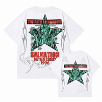 Kaos Pria Berkualitas Tinggi 100% Katun DTG Digital Printing Desain Grafis Oversized Streetwear Custom Cropped Boxy Tees