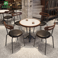 Table et chaise de bistrot, café, restaurant, hôtel, en bois contreplaqué multicouche, métal, durable, écologique, vente en gros, usage commercial et industriel