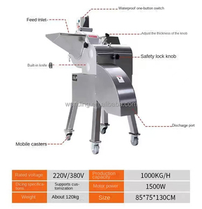 Machine commerciale entièrement automatique pour couper en dés les fruits, légumes et <span class=keywords><strong>poulet</strong></span>, idéale pour les radis, <span class=keywords><strong>pommes</strong></span> <span class=keywords><strong>de</strong></span> <span class=keywords><strong>terre</strong></span>, <span class=keywords><strong>champignons</strong></span> et gingembre - Product Image 2