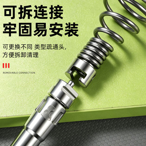 Desatascador de cadenas Yocan con cabezal de acero desmontable, potente para tuberías de fregadero - Product Image 4